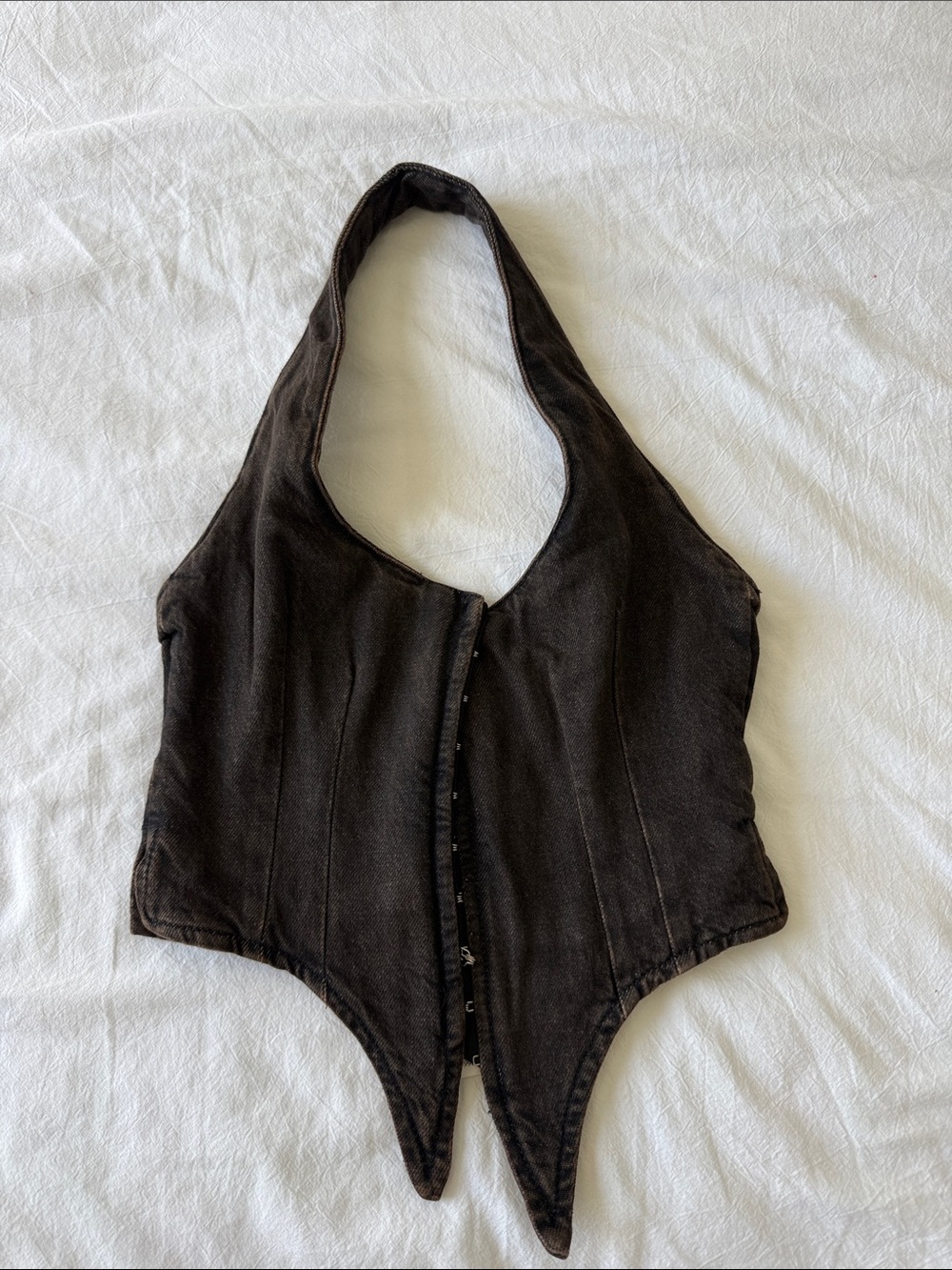 Halter Pointed Hem Corset Vest